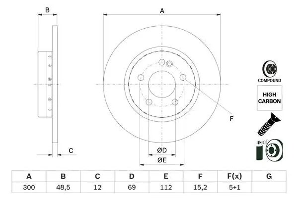 Тормозной диск BOSCH 0 986 479 H49