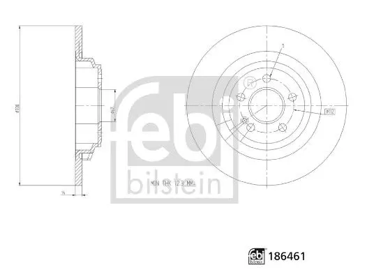 Тормозной диск FEBI BILSTEIN 186461