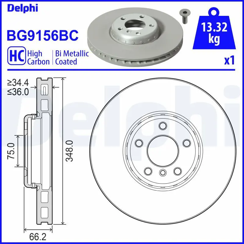 Тормозной диск DELPHI BG9156BC