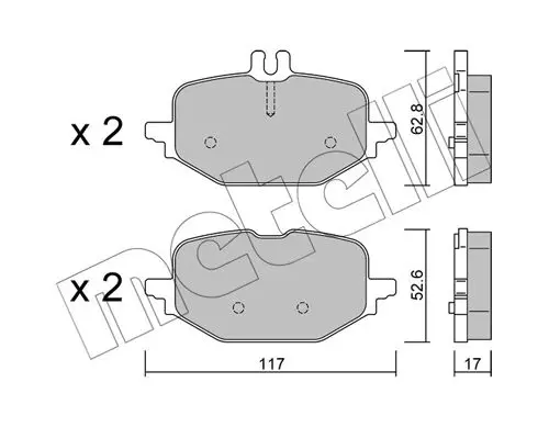 Комплект тормозных колодок, дисковые тормоза METELLI 22-1359-1