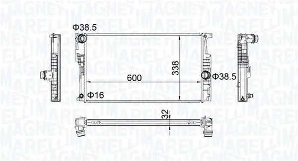 Радиатор, система охлаждения двигателя MAGNETI MARELLI 350213202200