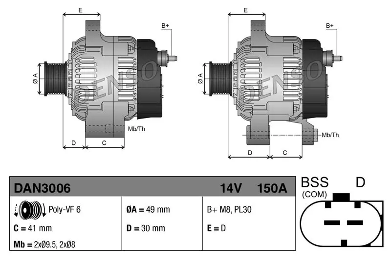 Генератор DENSO DAN3006