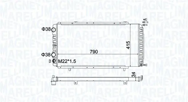 Радиатор, система охлаждения двигателя MAGNETI MARELLI 350213180900