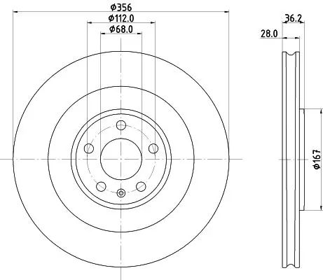 Тормозной диск HELLA 8DD 355 134-851
