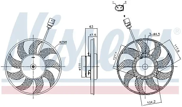 Вентилятор, охлаждение двигателя NISSENS 85866