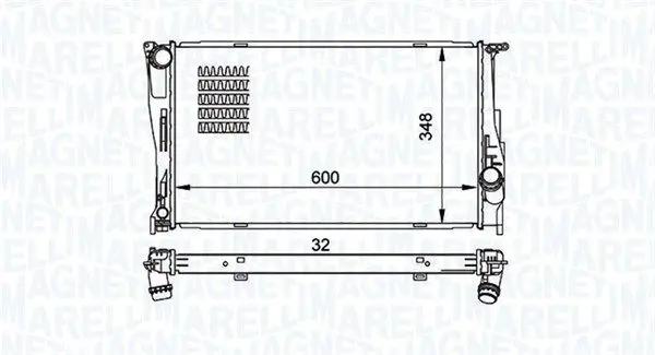 Радиатор, система охлаждения двигателя MAGNETI MARELLI 350213157500