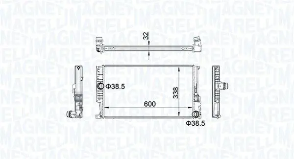 Радиатор, система охлаждения двигателя MAGNETI MARELLI 350213159600