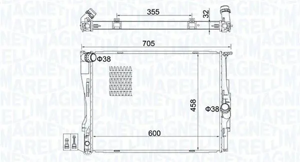 Радиатор, система охлаждения двигателя MAGNETI MARELLI 350213160700