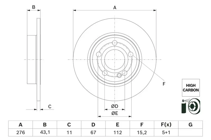 Тормозной диск BOSCH 0 986 479 H60