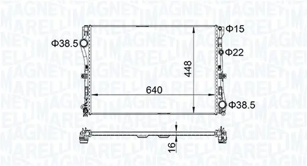 Радиатор, система охлаждения двигателя MAGNETI MARELLI 350213205400