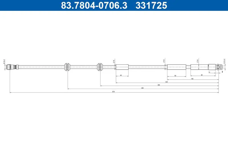 Тормозной шланг гибкий ATE 83.7804-0706.3