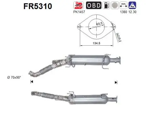Сажевый фильтр / фильтр твёрдых частиц, выхлопная система AS FR5310