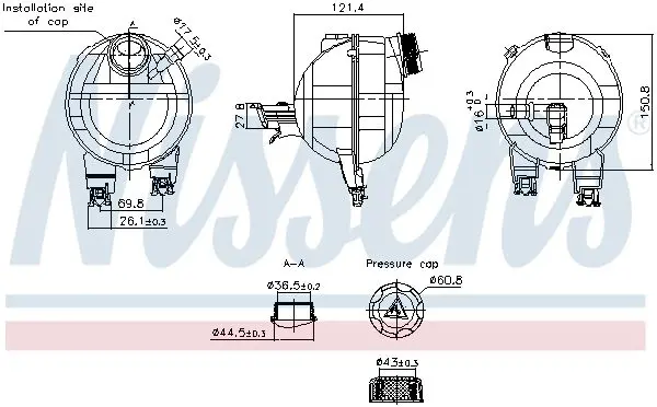 Расширительный бачок, охлаждающая жидкость NISSENS 996306