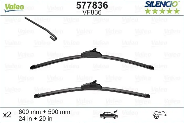 Щётка стеклоочистителя бескаркасная VALEO 577836