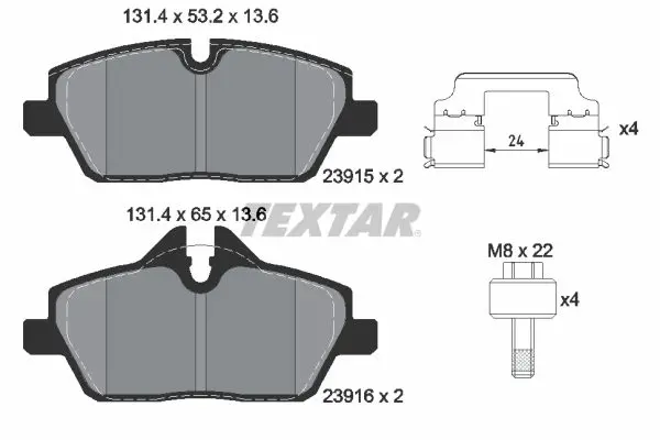 Тормозные колодки передние TEXTAR 2391508