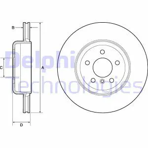 Тормозной диск задний вентилируемый DELPHI BG9130C