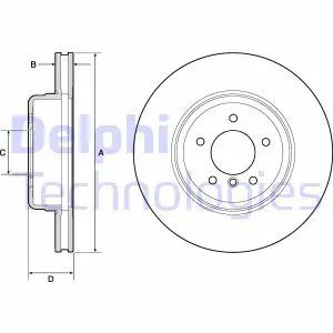 Тормозной диск передний вентилируемый DELPHI BG9163C