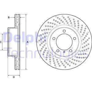 Тормозной диск передний вентилируемый DELPHI BG4781C