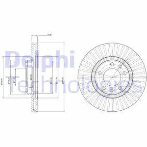 Тормозной диск передний вентилируемый DELPHI BG3835C