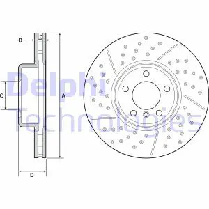 Тормозной диск передний вентилируемый DELPHI BG9234C