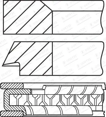 Комплект поршневых колец GOETZE ENGINE 08-451604-00