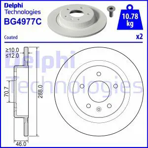 Тормозной диск задний DELPHI BG4977C