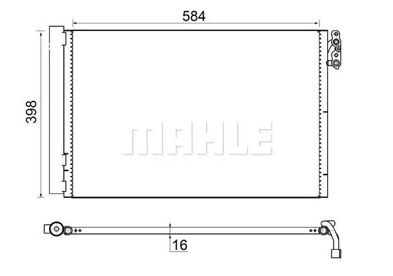 Конденсатор, радиатор кондиционера MAHLE AC 413 001S