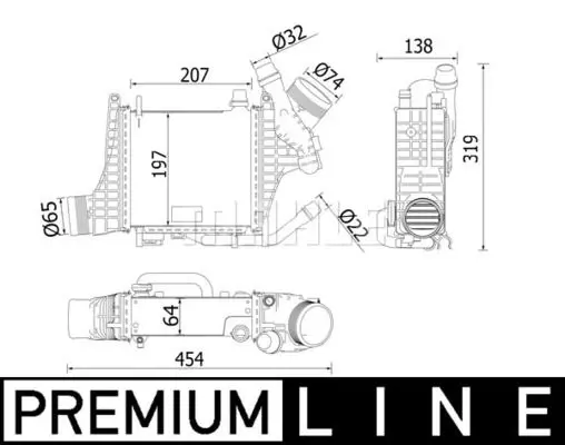 Радиатор интеркулера MAHLE CI 541 000P