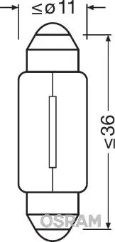 Лампа освещения багажника 12V 10W OSRAM 6461