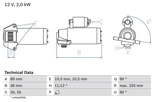 Стартер BOSCH 0 986 021 810