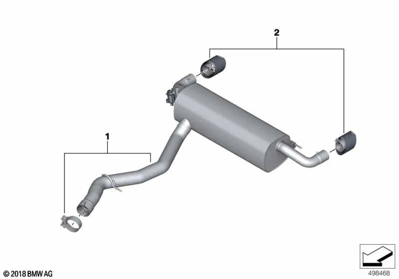 Глушитель M Performance 3er BMW 18302464498