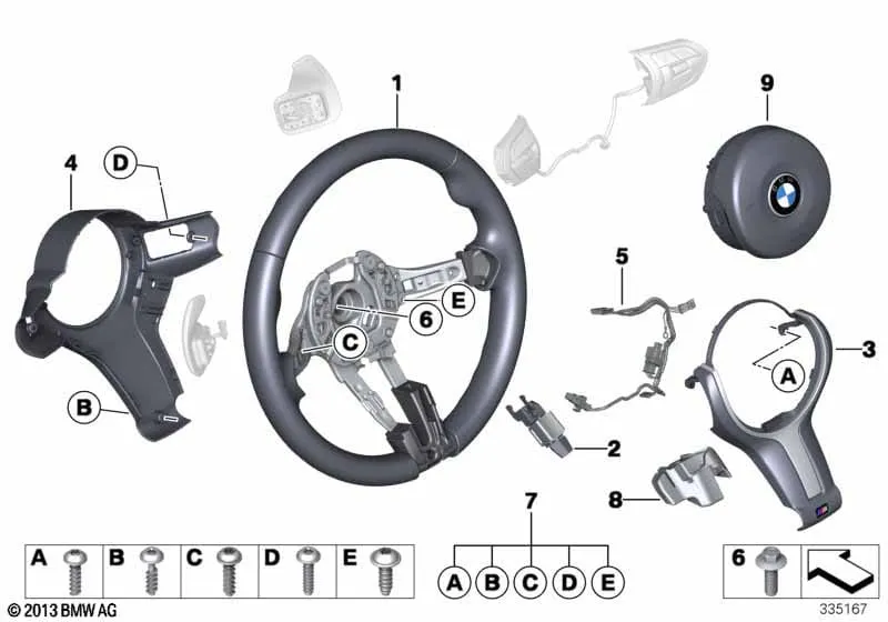 Накладка руля задняя M2 M3 M4 5er 6er BMW 32307848270