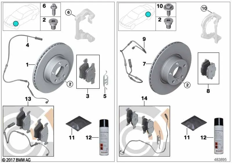 Комплект тормозных колодок BMW 34218847062
