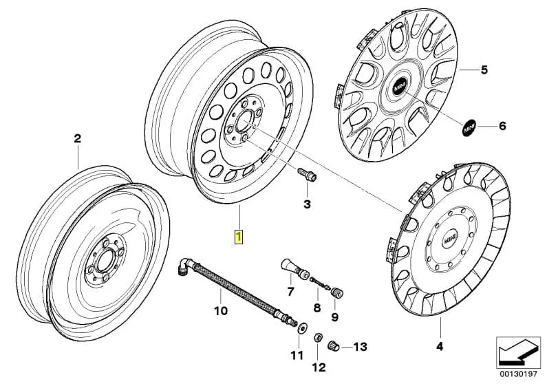 Стальной диск MINI Styl.12 чёрный 15 дюйм. BMW 36111511414
