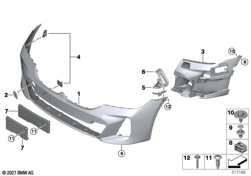 Облицовка бампера грунтованная передняя 6er GT BMW 51119852215
