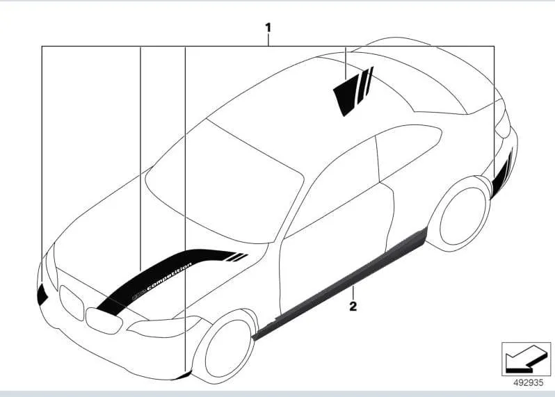 M2 Подоконник Competition черный матовый M2 BMW 51772462917