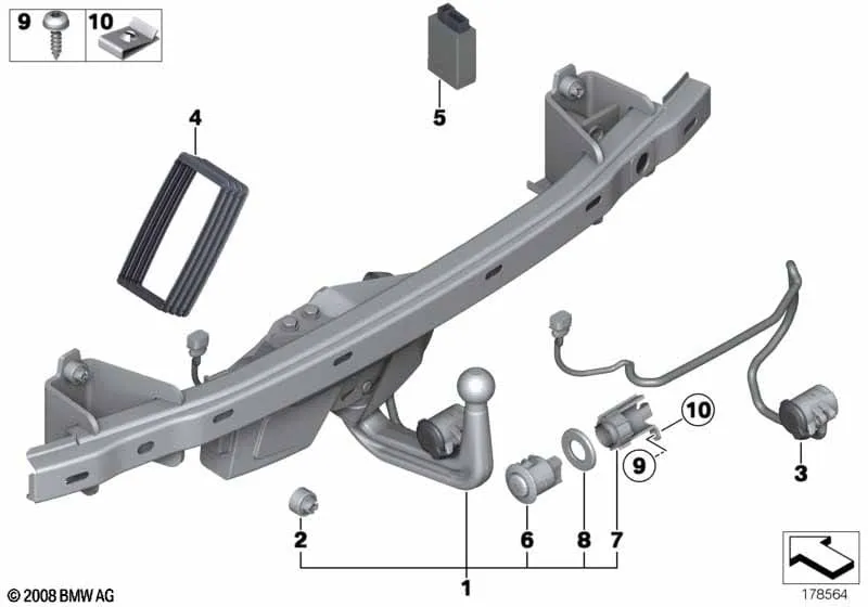 Фаркоп электрический складной 7er LCI LCI BMW 71606860585
