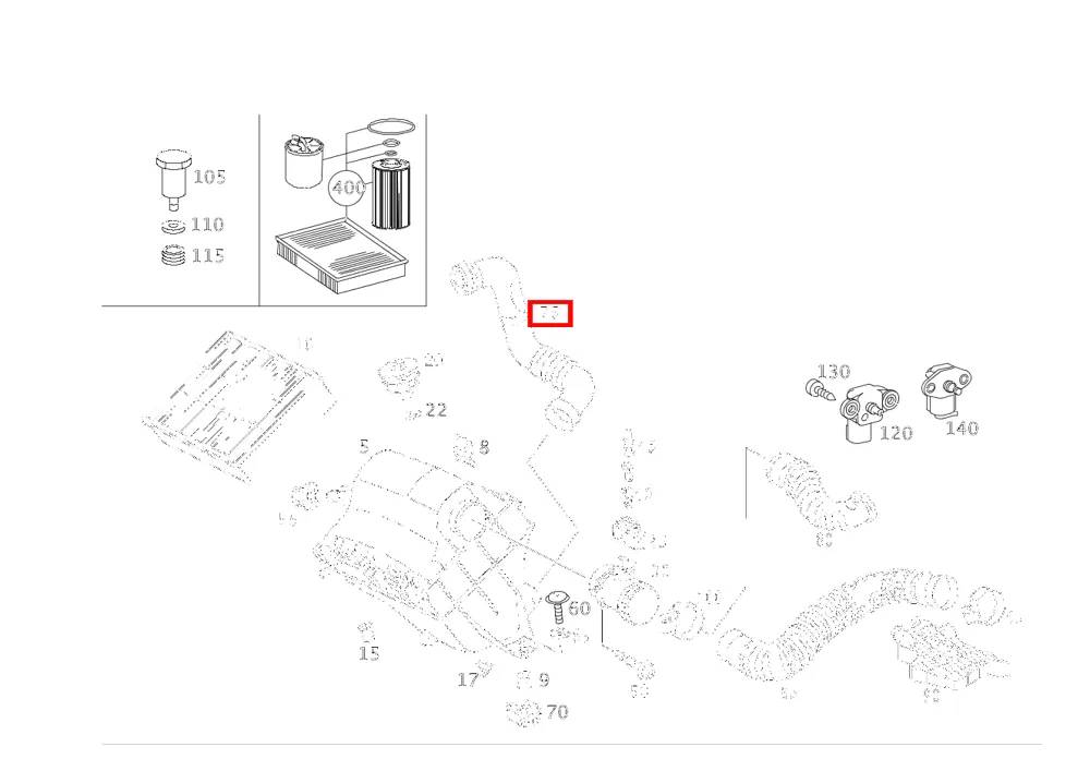 Патрубок от фильтра к интеркулеру для G-класса 460 Mercedes-Benz A0000949308