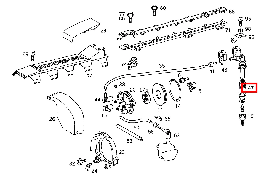 Наконечник свечи зажигания для S-класса 140 Mercedes-Benz A0001566610