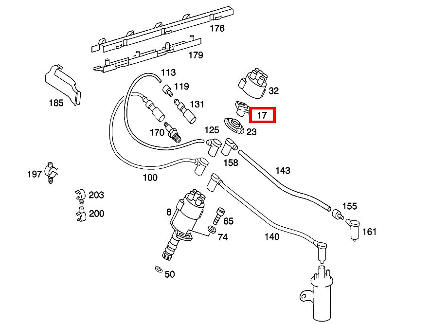 Бегунок распределителя Mercedes-Benz A0001584231