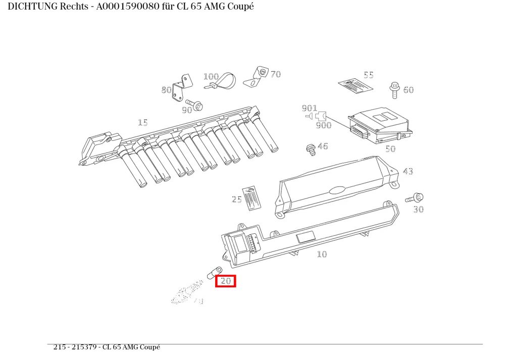 Уплотнитель правый Mercedes-Benz A0001590080