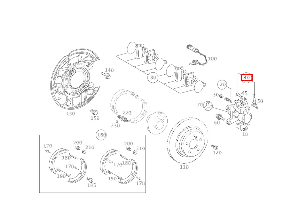 Комплект пальцев для SLK 171, C 203 и CLK 209 Mercedes-Benz A0004201582