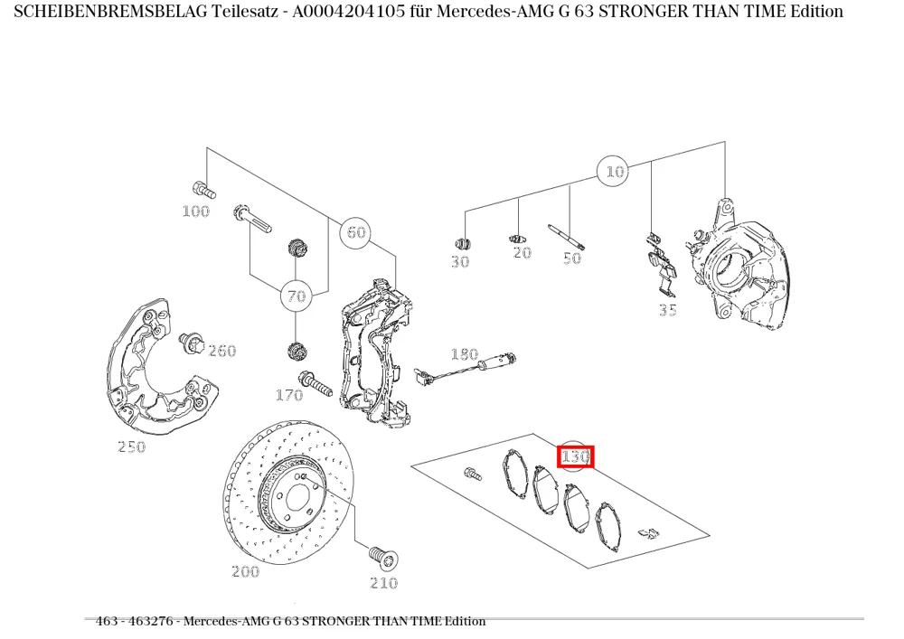 Комплект тормозных колодок дисковых для G W463 Mercedes-Benz A0004204105