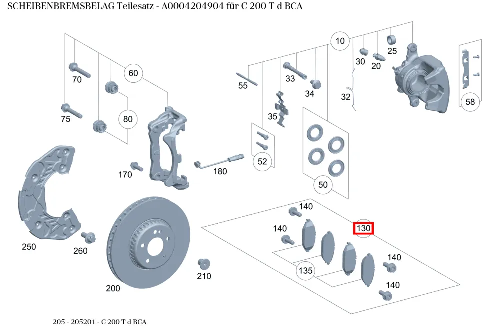Тормозная колодка дискового тормоза Mercedes-Benz A000420490464