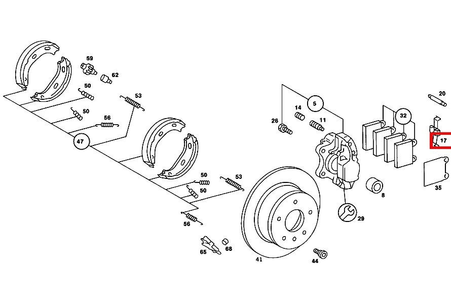 Распорная пружина Teves Mercedes-Benz A0004211791