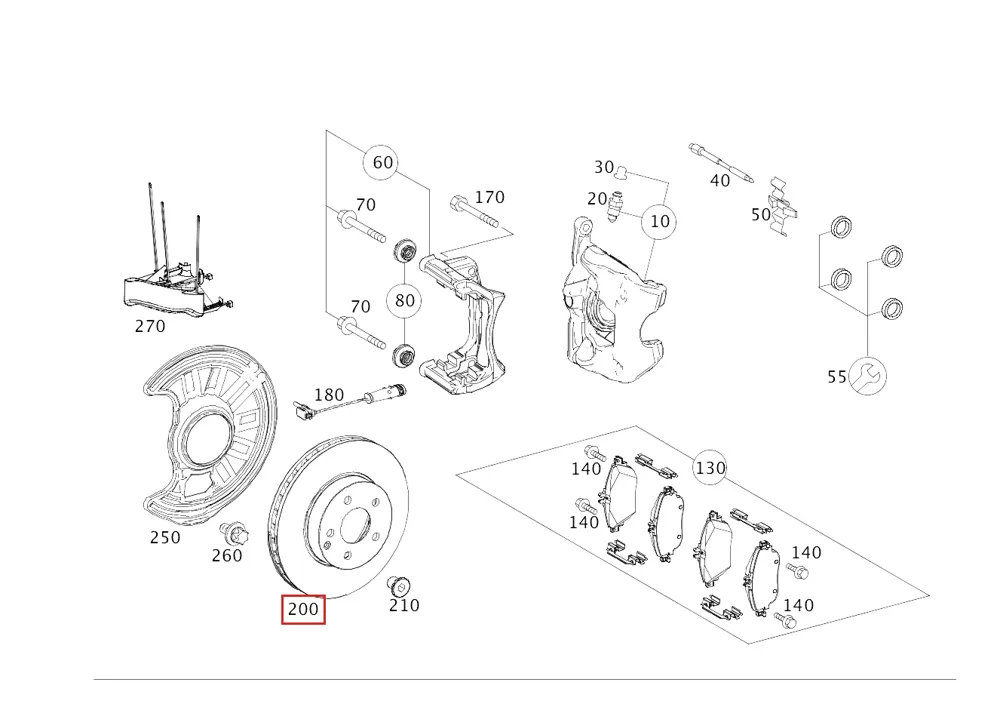 Колодки тормозные дисковые для EQE, EQS и Mercedes-AMG EQS Mercedes-Benz A0004212702