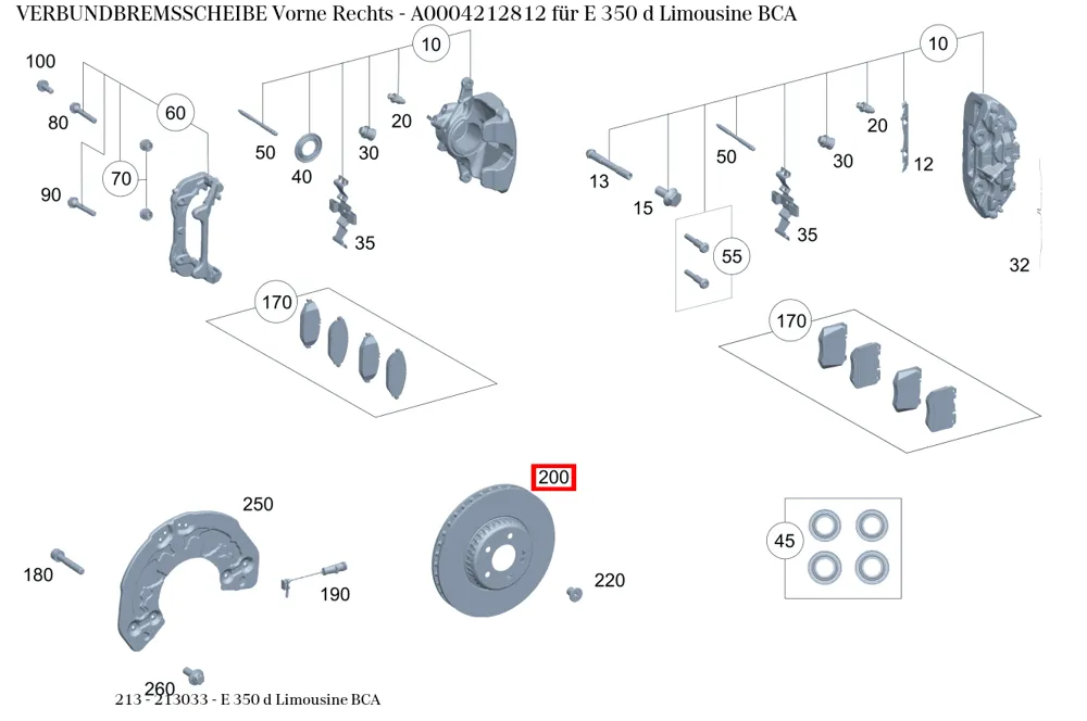 Композитный тормозной диск Mercedes-Benz A000421281264