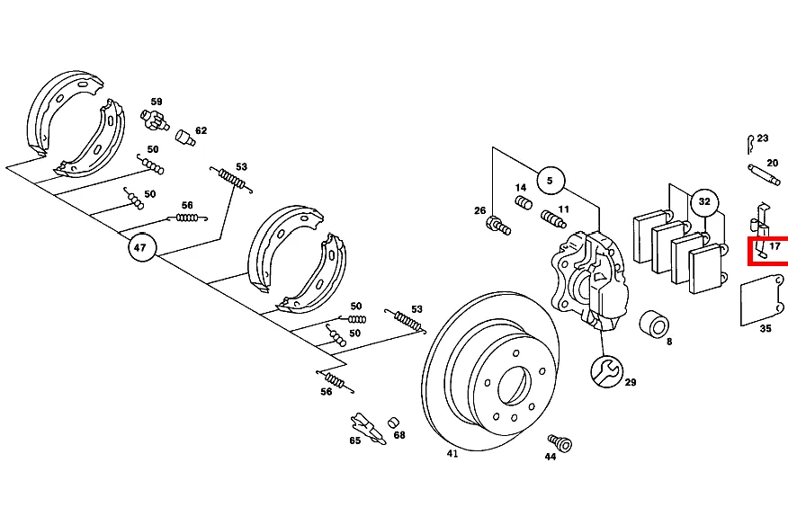Распорная пружина колодки ATE Mercedes-Benz A0004213391