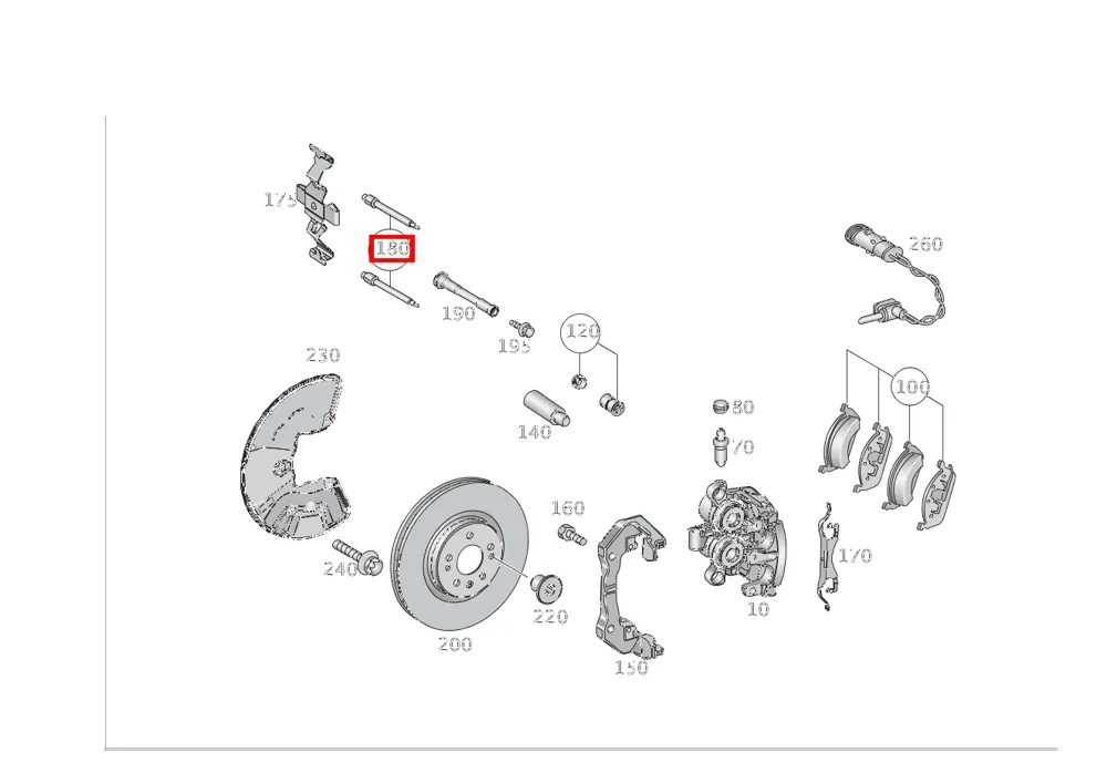 Комплект направляющих пальцев суппорта левый и правый Mercedes-Benz A0004215174