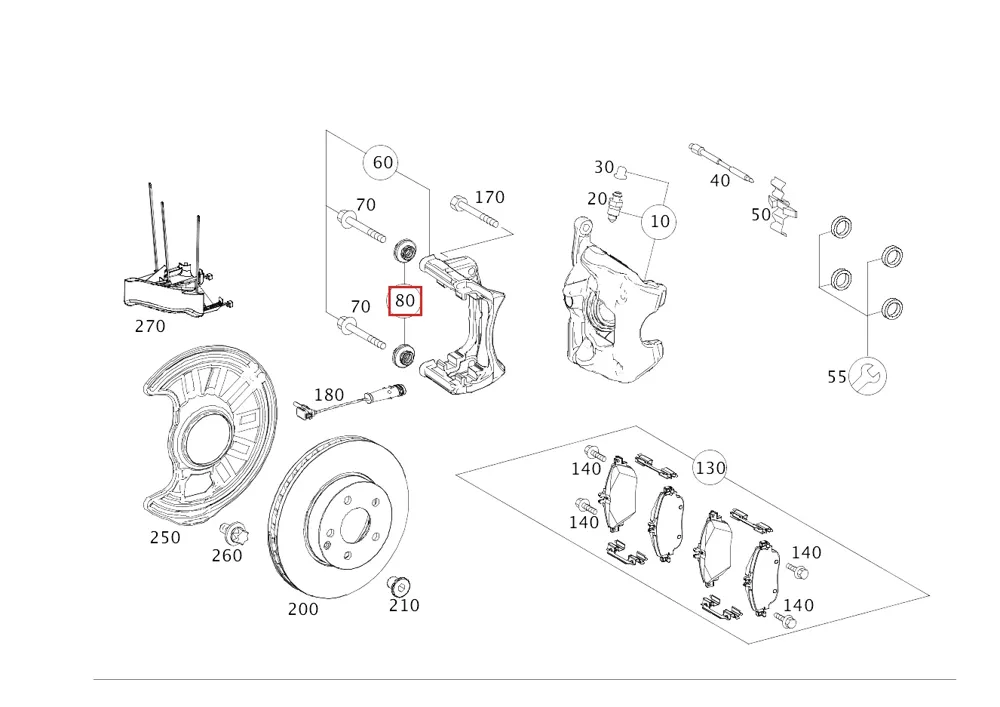 Тормозная колодка для GLB 250, GLB 200 и GLB 350 4MATIC Mercedes-Benz A0004217002